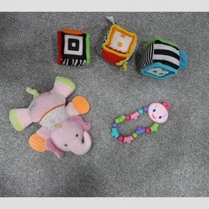 Rare Bright Starts Pink Teether Pretty In Pink & adtl. toys